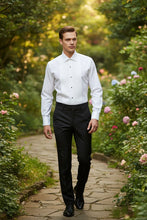 "Charles" White Spread Collar Tuxedo Shirt