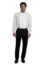 Classic Collection "Devon" White Pleated Mandarin Tuxedo Shirt