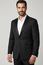 "Claude" Black 2-Button Notch Wool Tuxedo (2-Piece Set)
