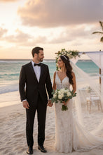 "Claude" Black 2-Button Notch Wool Tuxedo (2-Piece Set)