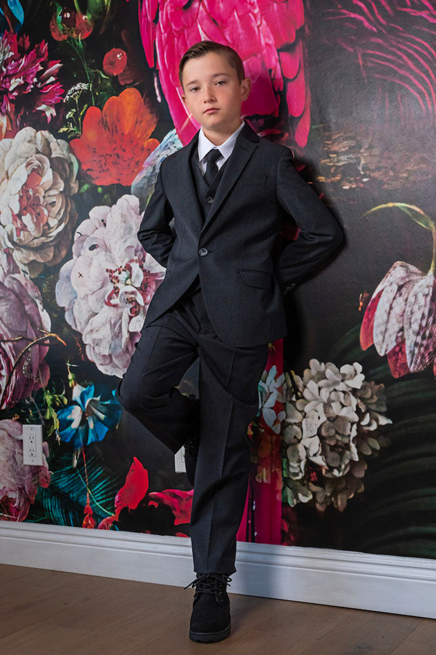 Cleo "Luxor" Kids Kem Charcoal Suit 5-Piece Set