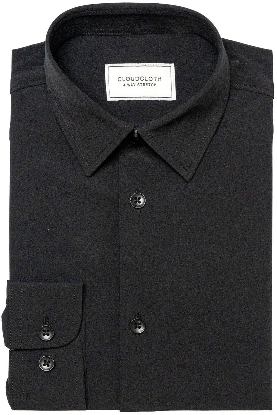 "Cloud Cloth" Black Laydown Dress Shirt