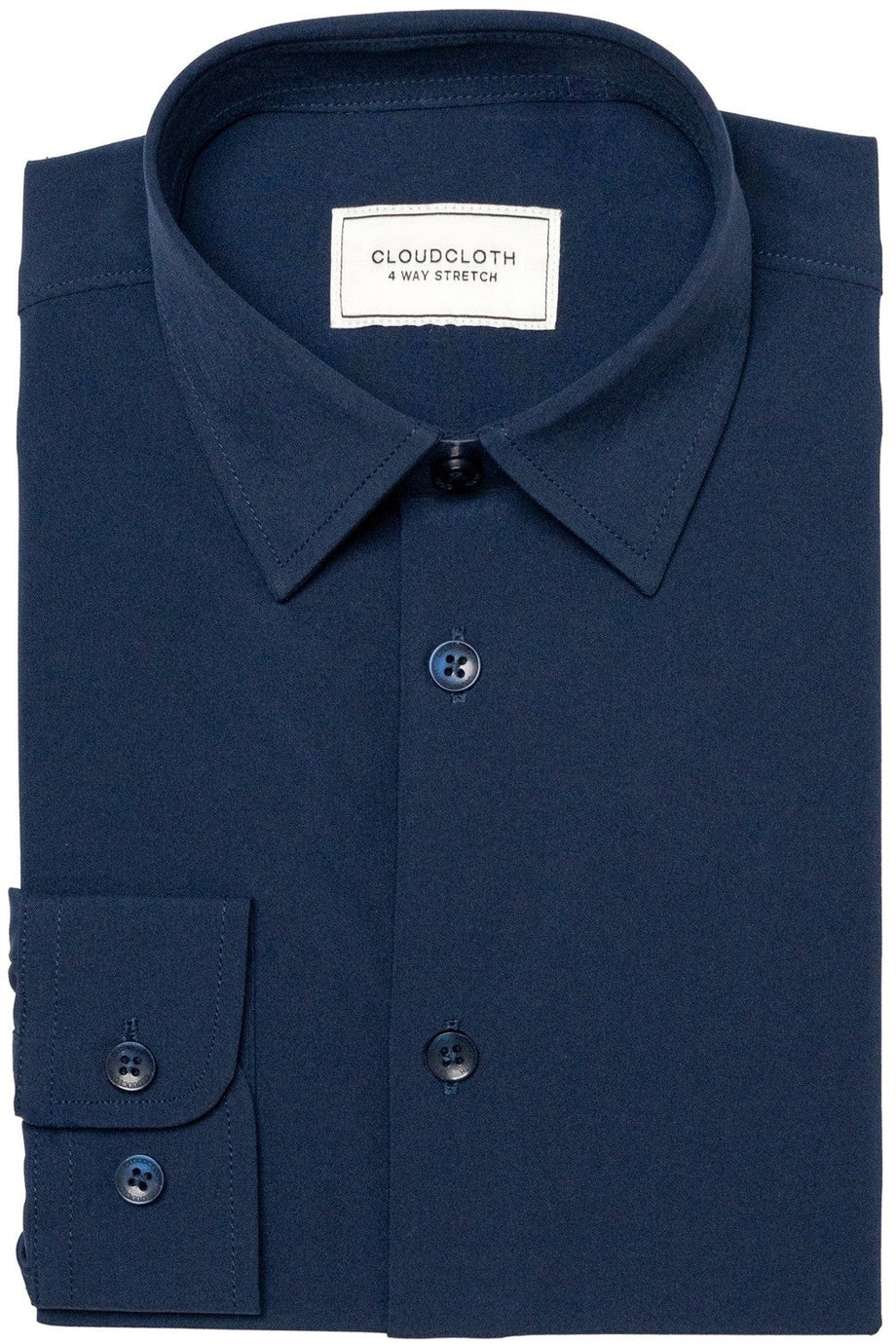 "Cloud Cloth" Navy Laydown Dress Shirt