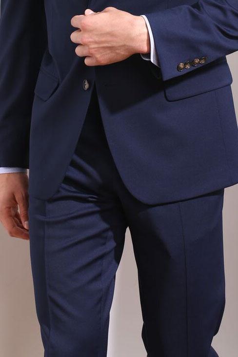"Monte" Navy Plain Front Pants