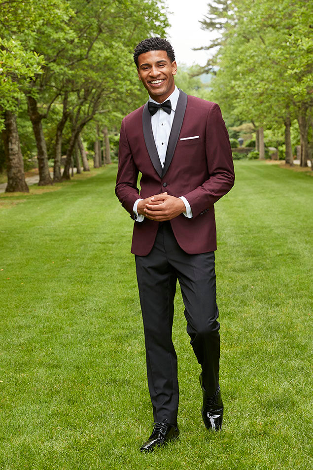 Couture 1910 "Arlo" Burgundy Tuxedo Jacket (Separates)