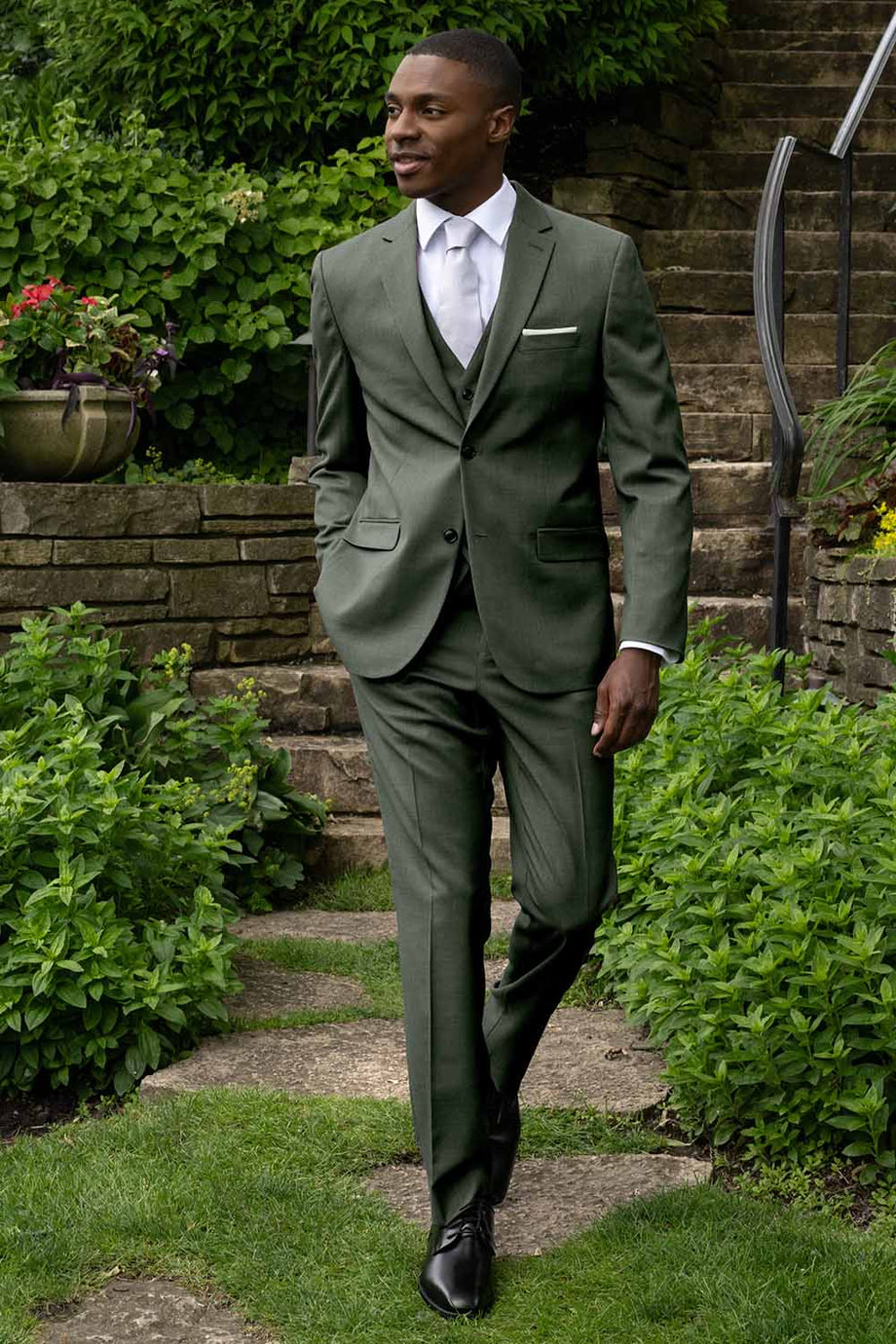 "Sharkskin" Forest Green Suit Jacket (Separates)