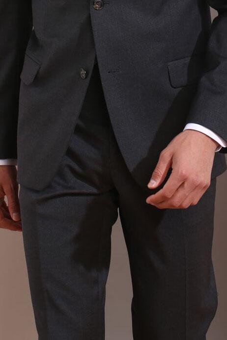 Couture 1910 "Monte" Charcoal Plain Front Pants