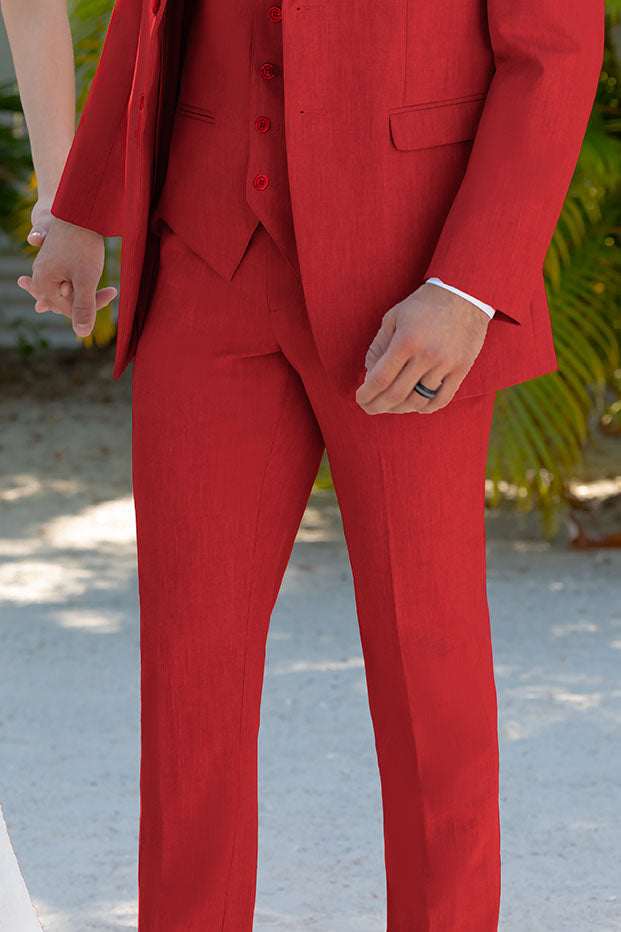 Couture 1910 "Monte" Red Plain Front Pants