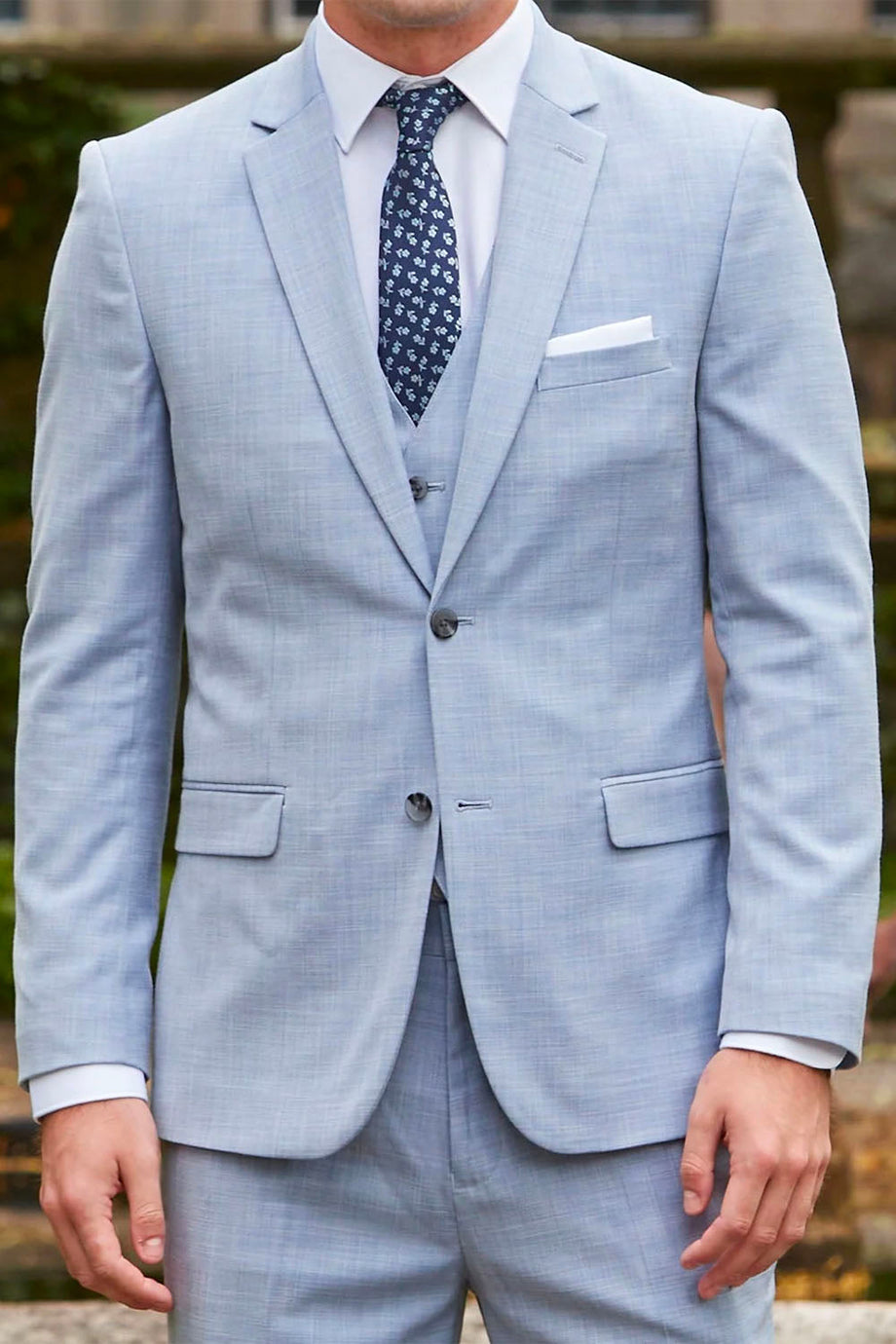 Couture 1910 Oxford Blue Sharkskin Vest