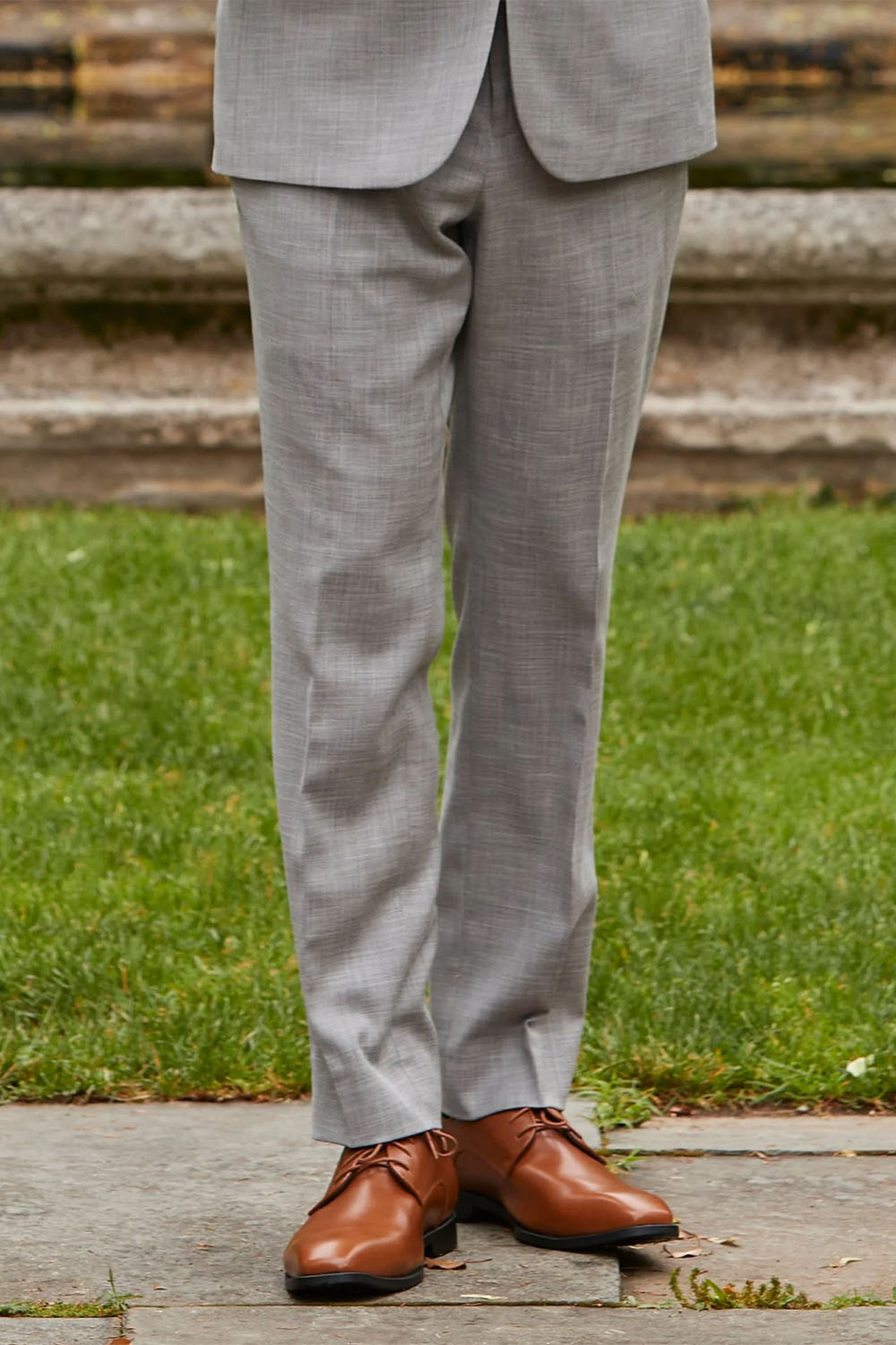 Couture 1910 "Sharkskin" Black & White Plain Front Pants