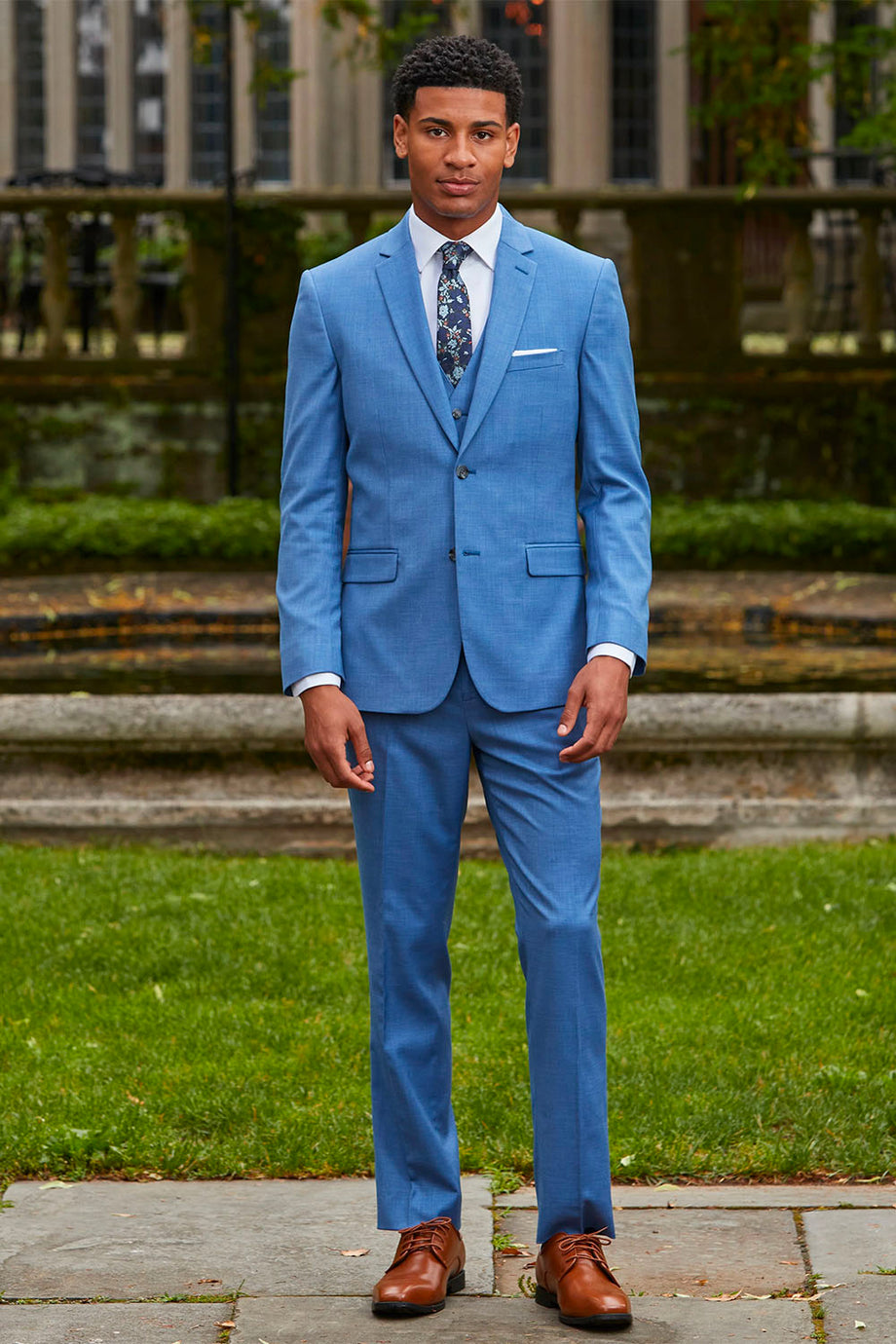 "Sharkskin" Marine Blue Suit Jacket (Separates)