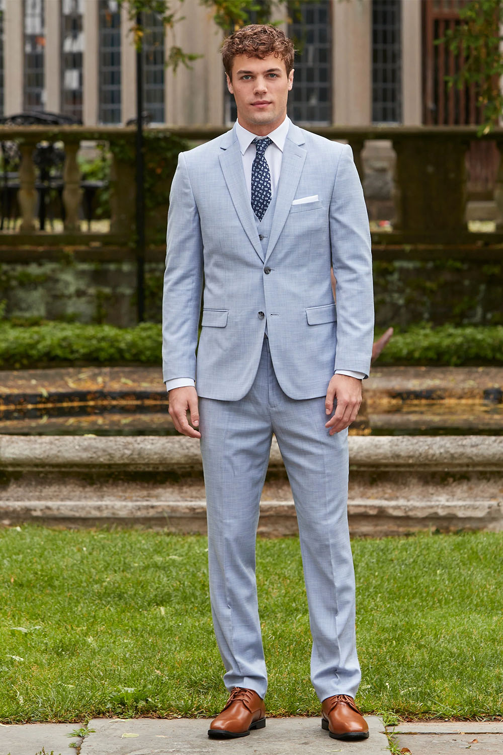 Couture 1910 Sharkskin Oxford Blue Suit Jacket Separates 60L Slim