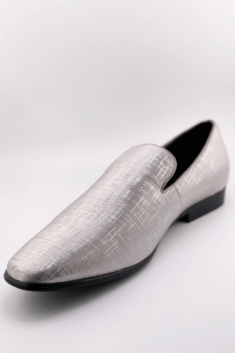 "Sharkskin" Silver Couture 1910 Tuxedo Shoes