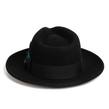 Crushable Black 100% Australian Wool Fedora Hat - Ferrecci USA 