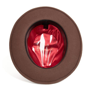 Crushable Brown 100% Australian Wool Fedora Hat - Ferrecci USA 