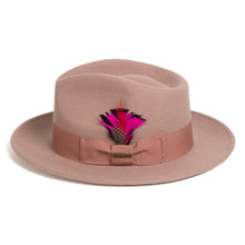 Crushable Dusty Pink 100% Australian Wool Fedora Hat - Ferrecci USA 