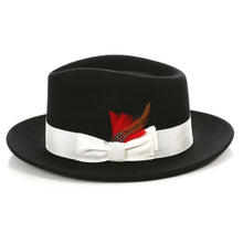 Crushable Fedora Hat in Black With White Band - Ferrecci USA 