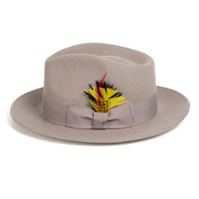 Crushable Light Grey 100% Australian Wool Fedora Hat - Ferrecci USA 