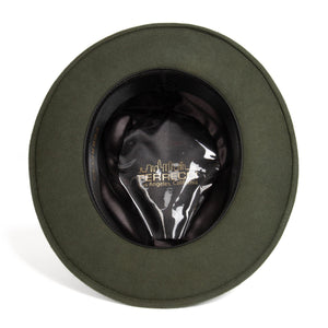Crushable Olive Green 100% Australian Wool Fedora Hat - Ferrecci USA 