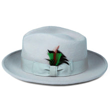 Crushable Sky Blue 100% Australian Wool Fedora Hat - Ferrecci USA 