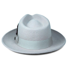 Crushable Sky Blue 100% Australian Wool Fedora Hat - Ferrecci USA 