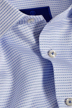 David Donahue Horizontal Dobby Blue & White Dress Shirt