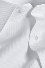 David Donahue Horizontal Rib French Cuff White Tuxedo Shirt