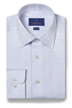 David Donahue Micro Dobby White & Blue Dress Shirt