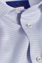 David Donahue Micro Dobby White & Blue Dress Shirt