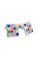 David Donahue Multi Color Checkerboard Cufflinks