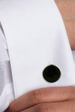 David Donahue Onyx and Brass Cufflinks