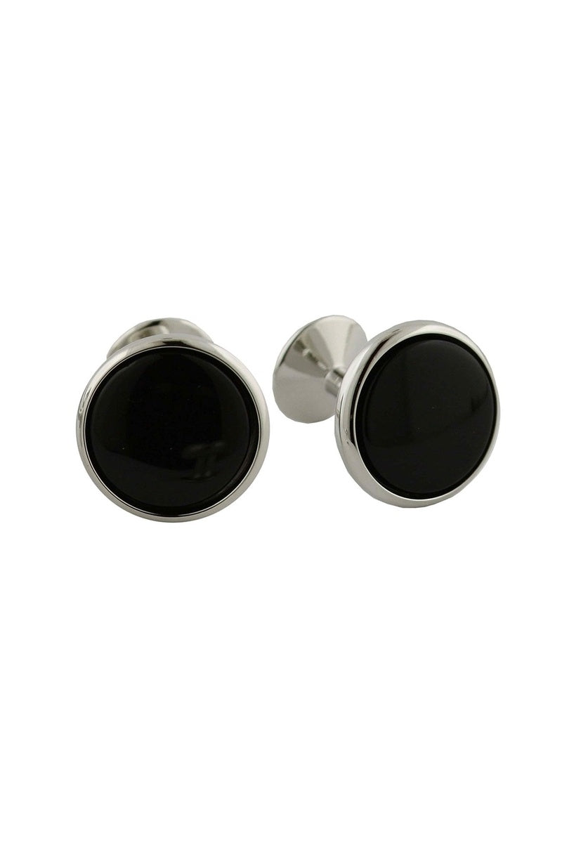 David Donahue Onyx and Brass Cufflinks