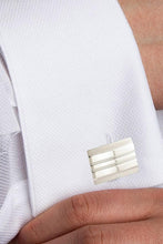 David Donahue Sterling Silver Lined RectangleCufflinks