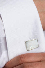 David Donahue Sterling Silver & Mother of Pearl Cufflinks