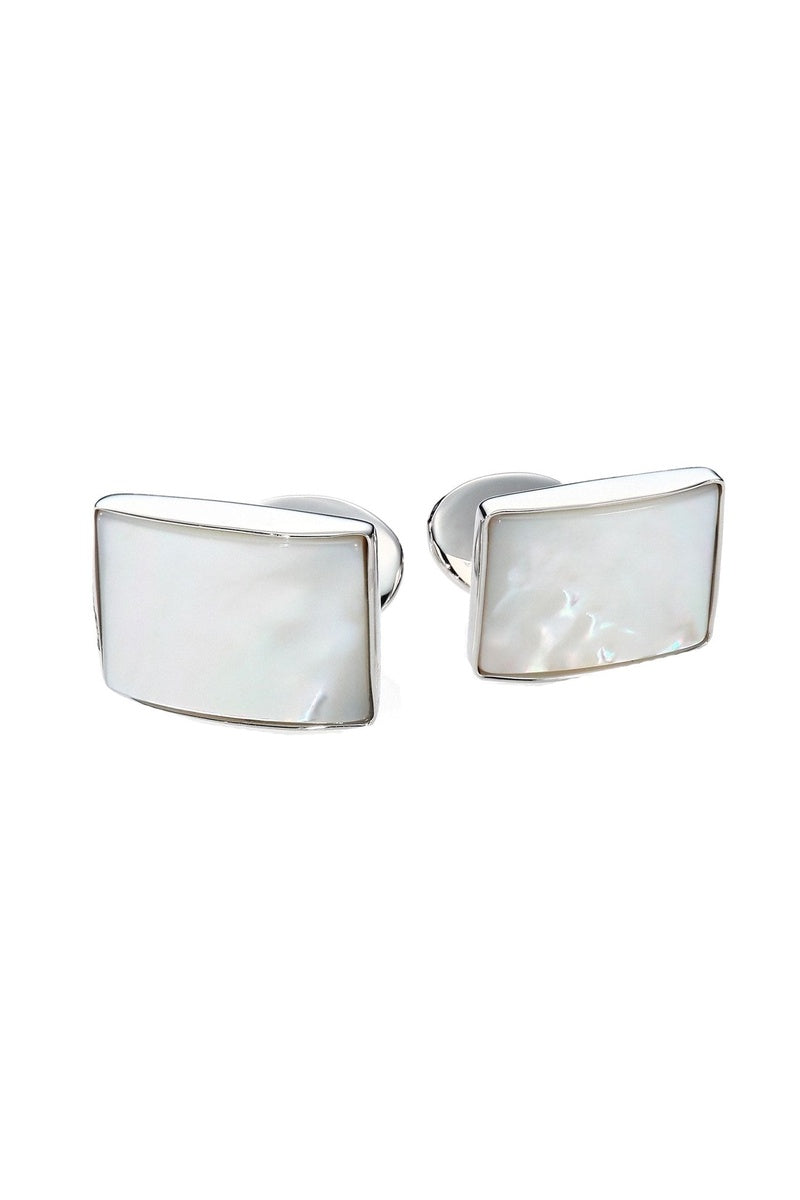 David Donahue Sterling Silver & Mother of Pearl Cufflinks