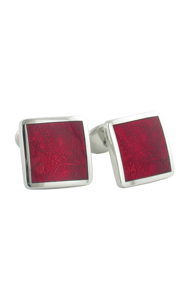 David Donahue Sterling Silver Paisley Wine Cufflinks