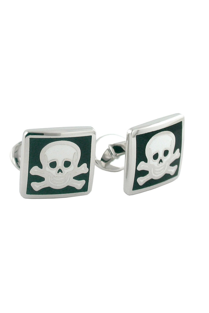 David Donahue Sterling Silver Skull & Crossbone Cufflinks