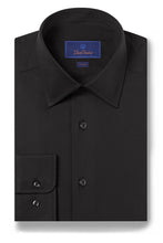 David Donahue Superfine Twill Black Dress Shirt