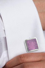 Sterling Silver Paisley Purple Cufflinks