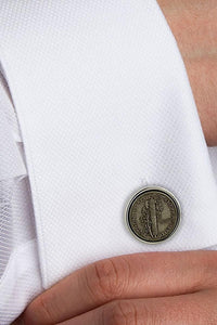 Sterling Silver Dime Cufflinks