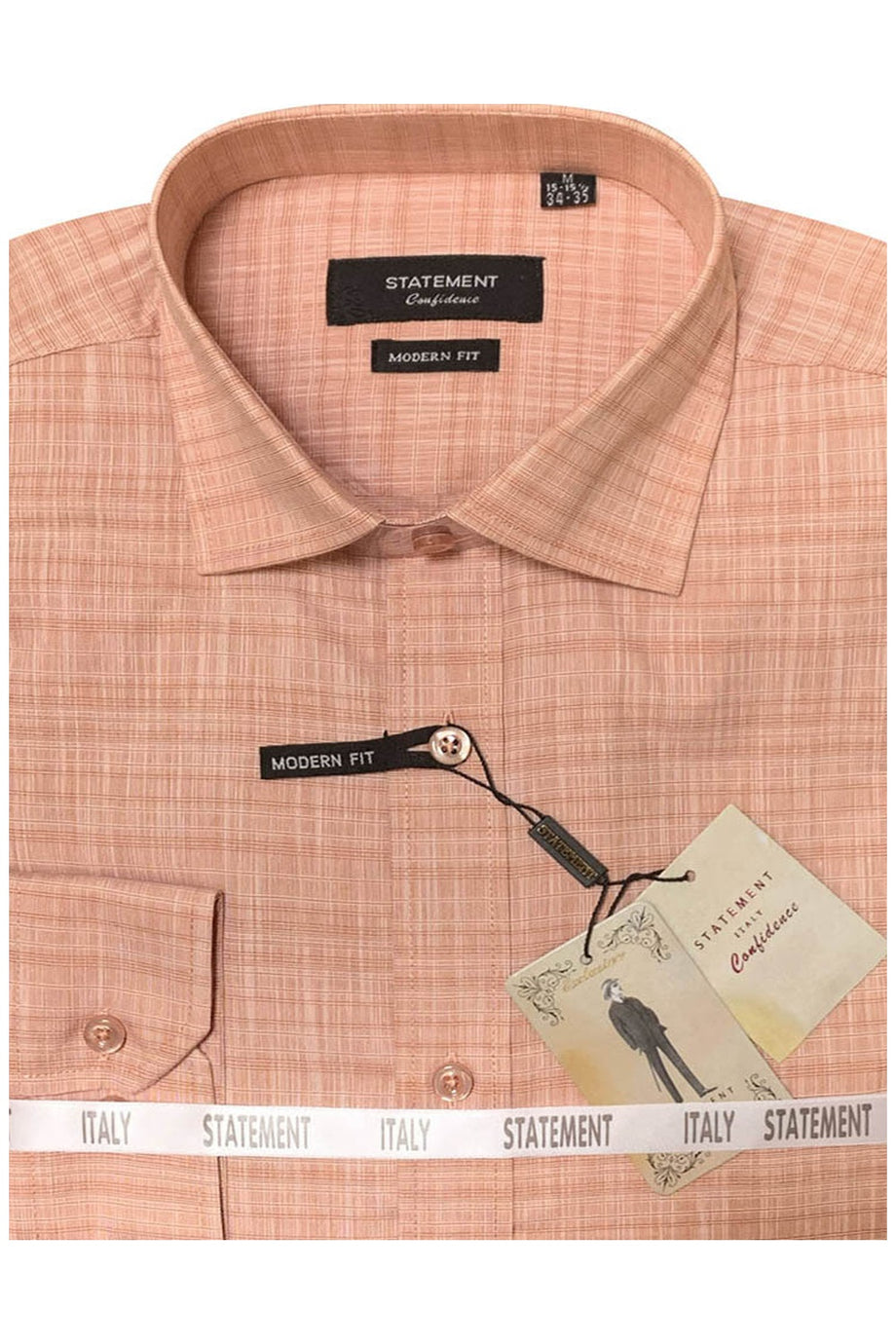 "Canyon" Copper Textured Laydown Collar Dress Shirt