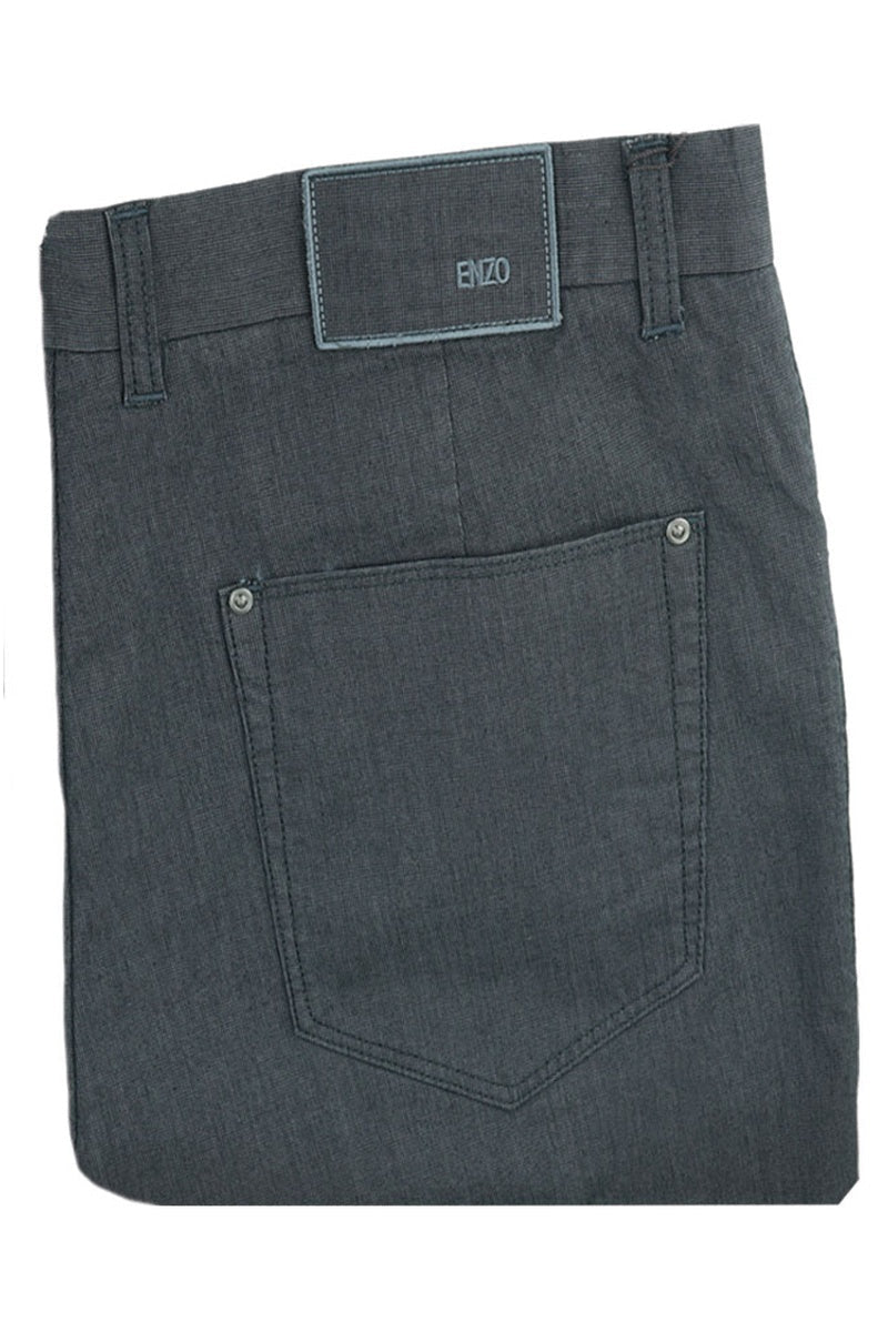 Enzo "Berlin" Black Microcheck Jeans
