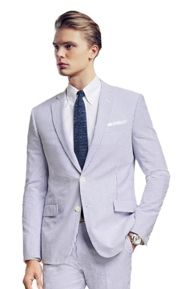 Enzo Blue Seersucker Suit (2-Piece Set)