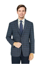Enzo Enzo Tovare Blue & Burgundy Windowpane Sports Jacket