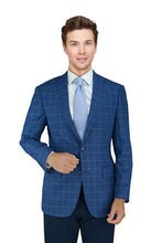 Enzo Enzo Tovare Blue Check Windowpane Sports Jacket