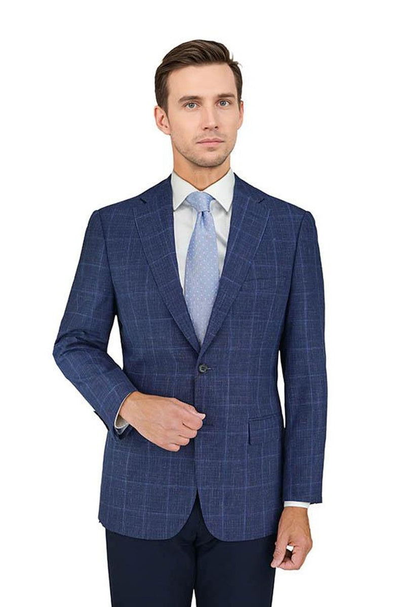 Enzo Enzo Tovare Blue Windowpane Sports Jacket