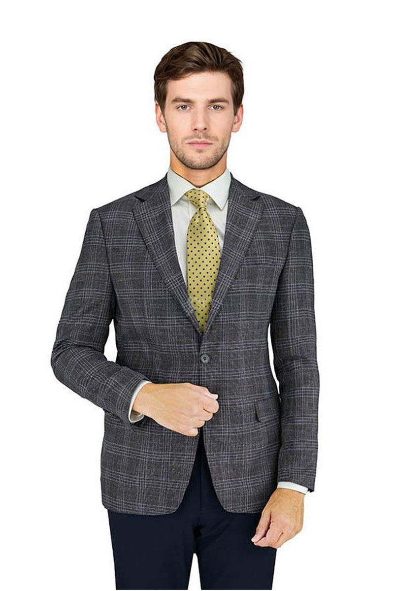Enzo Enzo Tovare Grey Windowpane Sports Jacket