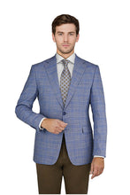 Enzo Enzo Tovare Light Blue & Salmon Plaid Sports Jacket