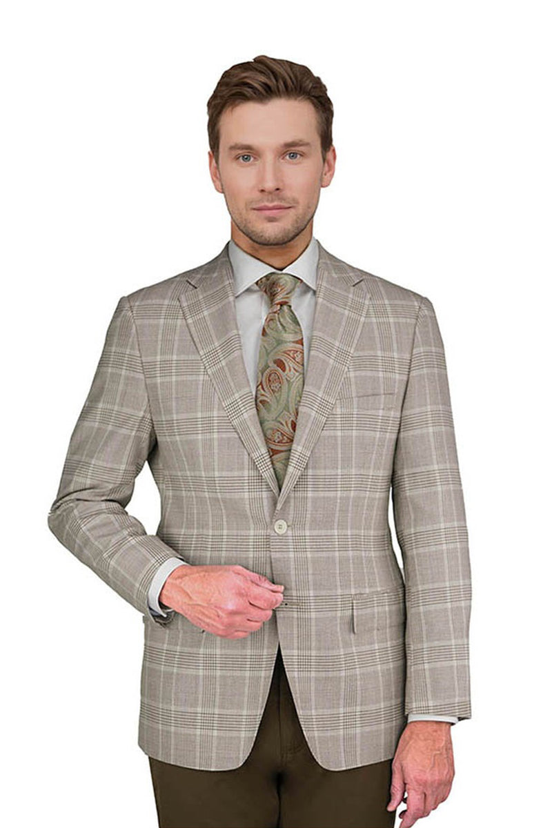 Enzo Enzo Tovare Tan & Pink Plaid Sports Jacket