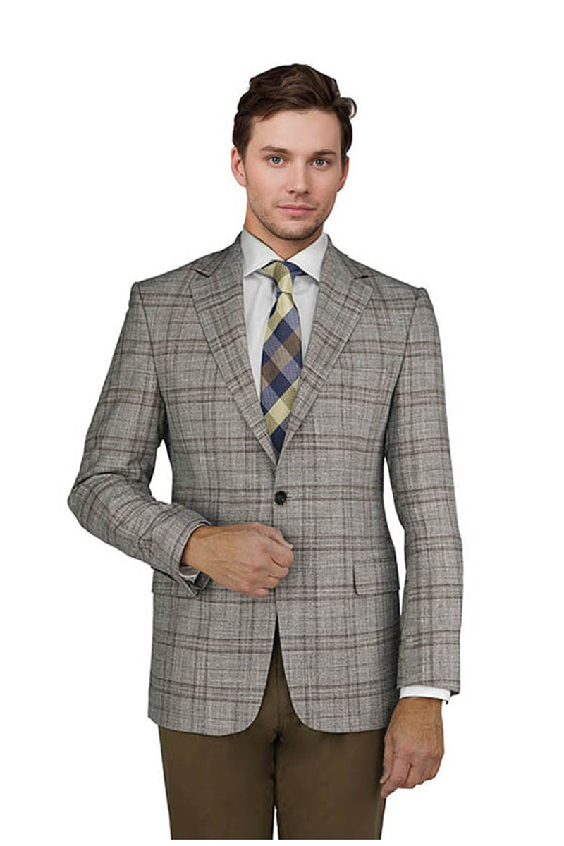Enzo Enzo Tovare Taupe & Camel Windowpane Sports Jacket